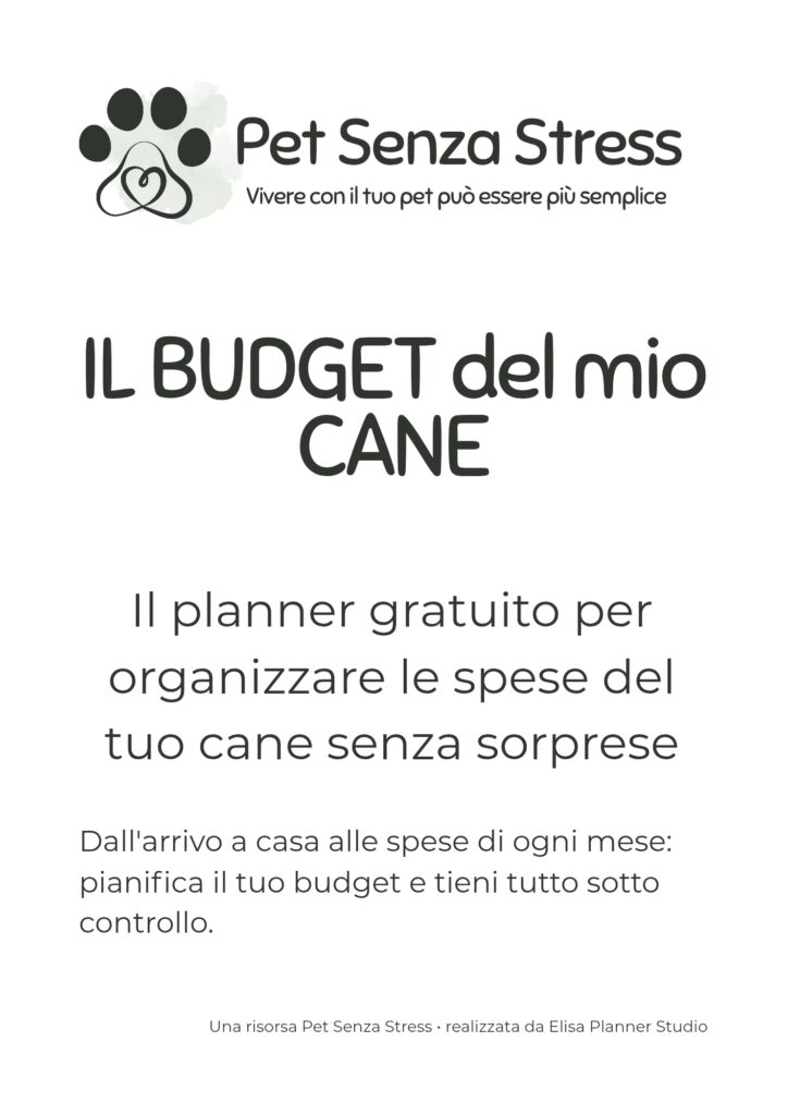 copertina planner gratuito Il budget del mio cane di Pet Senza Stress
